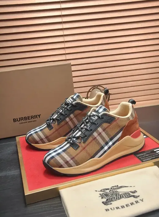 Burberry Brown Check Athletic Sneakers — photo 2