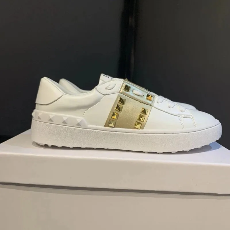 Valentino Rockstud Untitled White Studded Velcro Sneakers — Photo 13