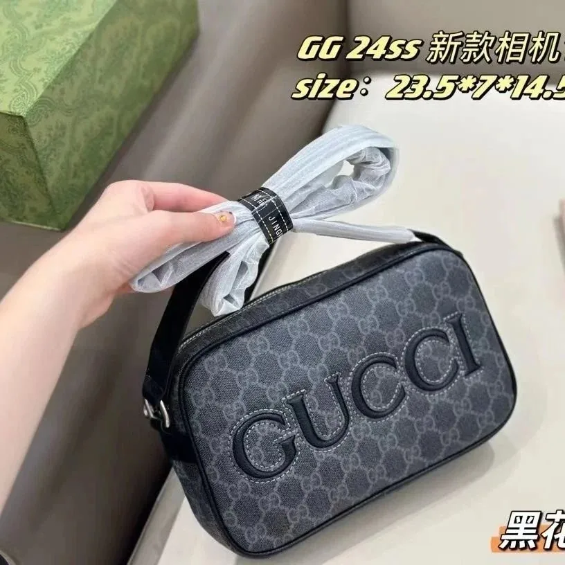 Gucci Embossed Logo Leather Camera Bag — QC