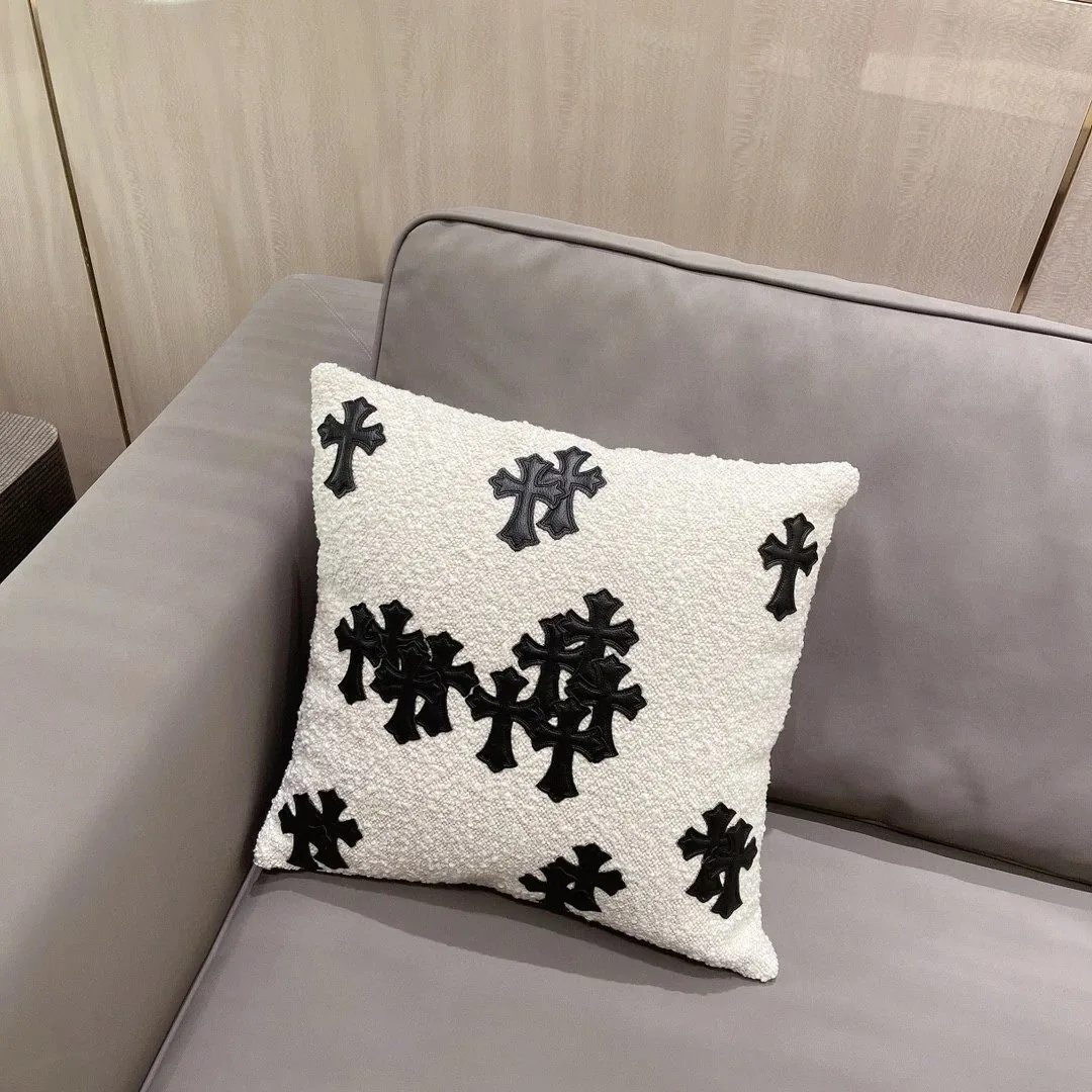 Shearling Cross Embroidered Cushion — QC