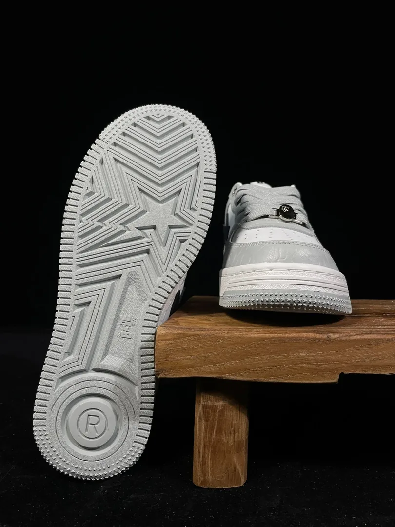 Bape Sta White Black Bapesta Low Sneakers — Photo 2