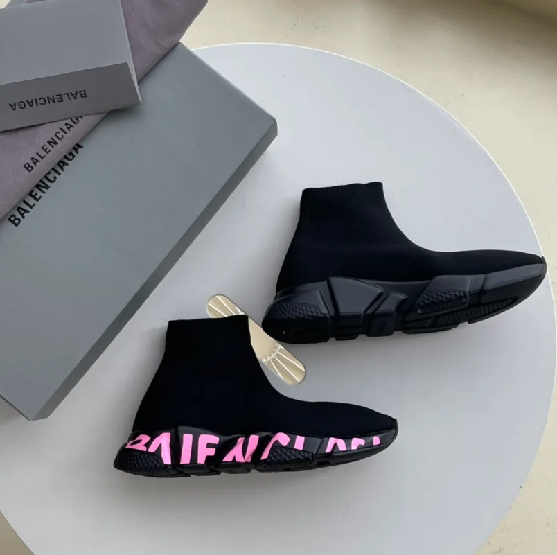 Balenciaga Speed Trainer Black White Sock Slip-Ons — photo 3