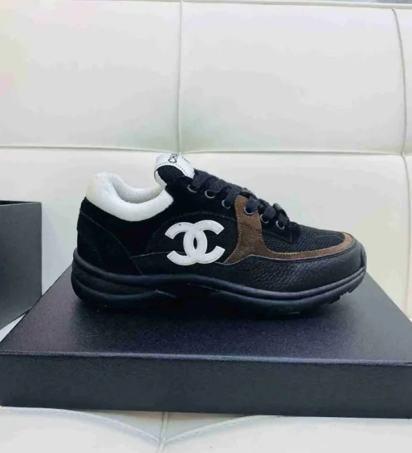 Chanel Navy Solid Low-Top Trainers — QC
