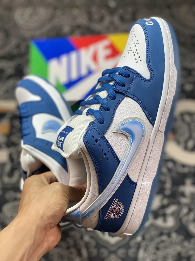 Nike SB Dunk Low White Perforated Skate Shoes — photo 9