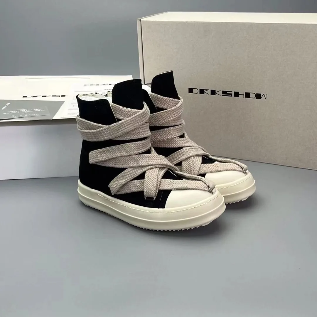 Rick Owens Ramones Black White Street Plain Sneakers — Photo 13