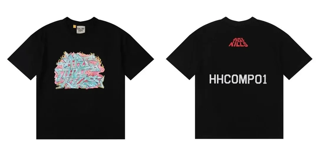 Tie-Dye Graffiti Print T-Shirt — QC
