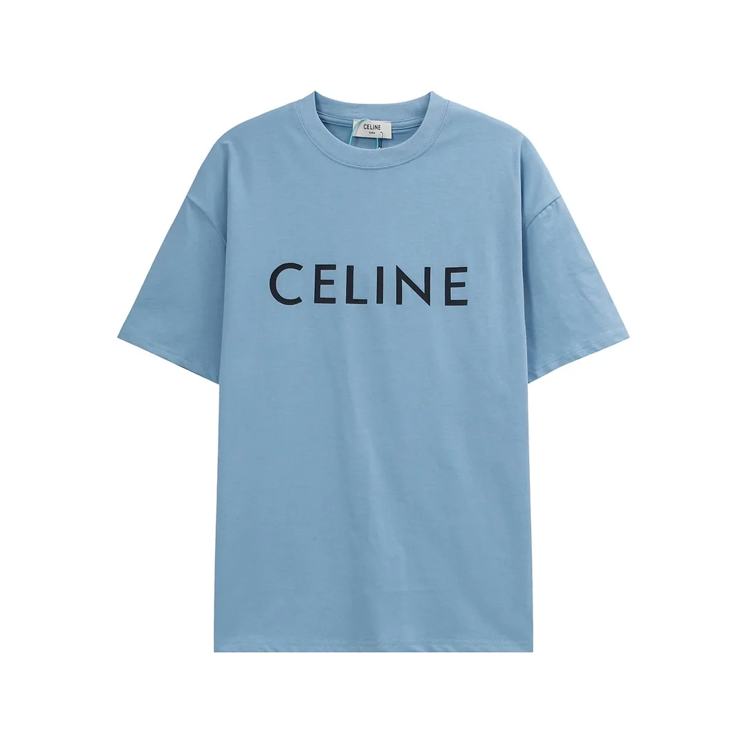 Celine Letter Print Cotton T-Shirt — photo 8