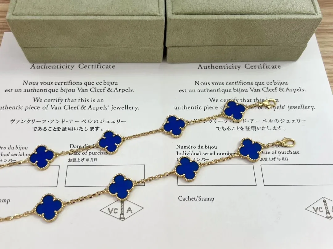 Vintage Alhambra Blue Clover Bracelet — Photo 7