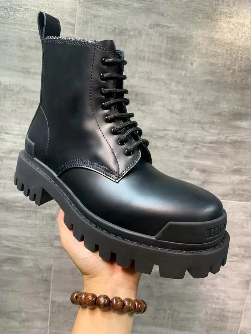Balenciaga Strike Boot White Distressed Platform Boots — photo 11