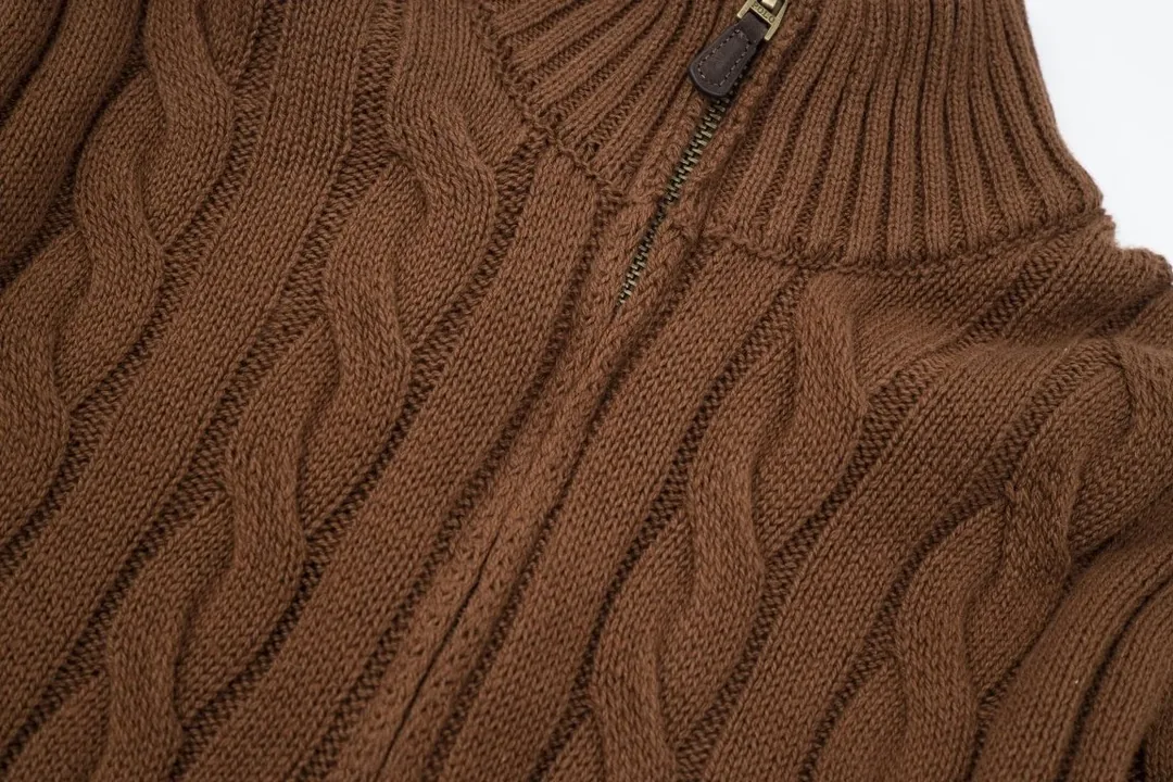 Half-Zip Cable Knit Sweater — photo 9