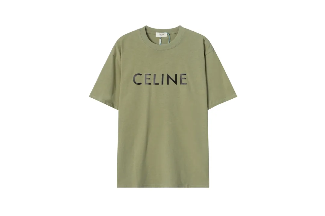 Celine Letter Print Cotton T-Shirt — photo 9