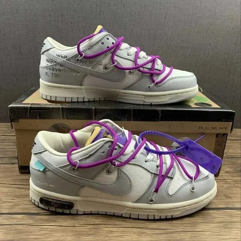 Nike Dunk Low Off-White The 50 Lace-Up Sneakers — QC
