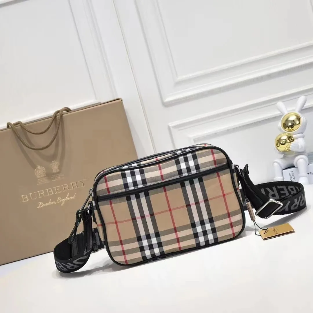 Burberry Check Leather Crossbody Bag — Photo 3