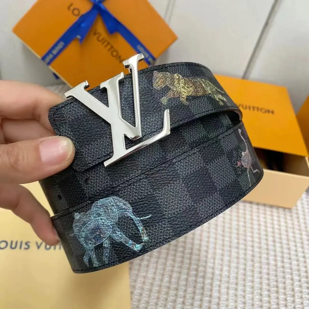 Louis Vuitton Damier Graphite LV Buckle Belt