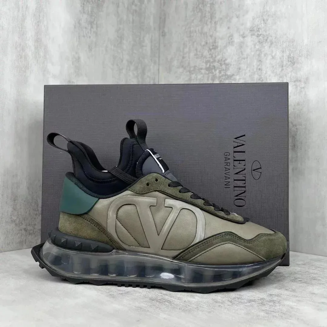 Valentino Grey Knit Sneakers — Photo 3