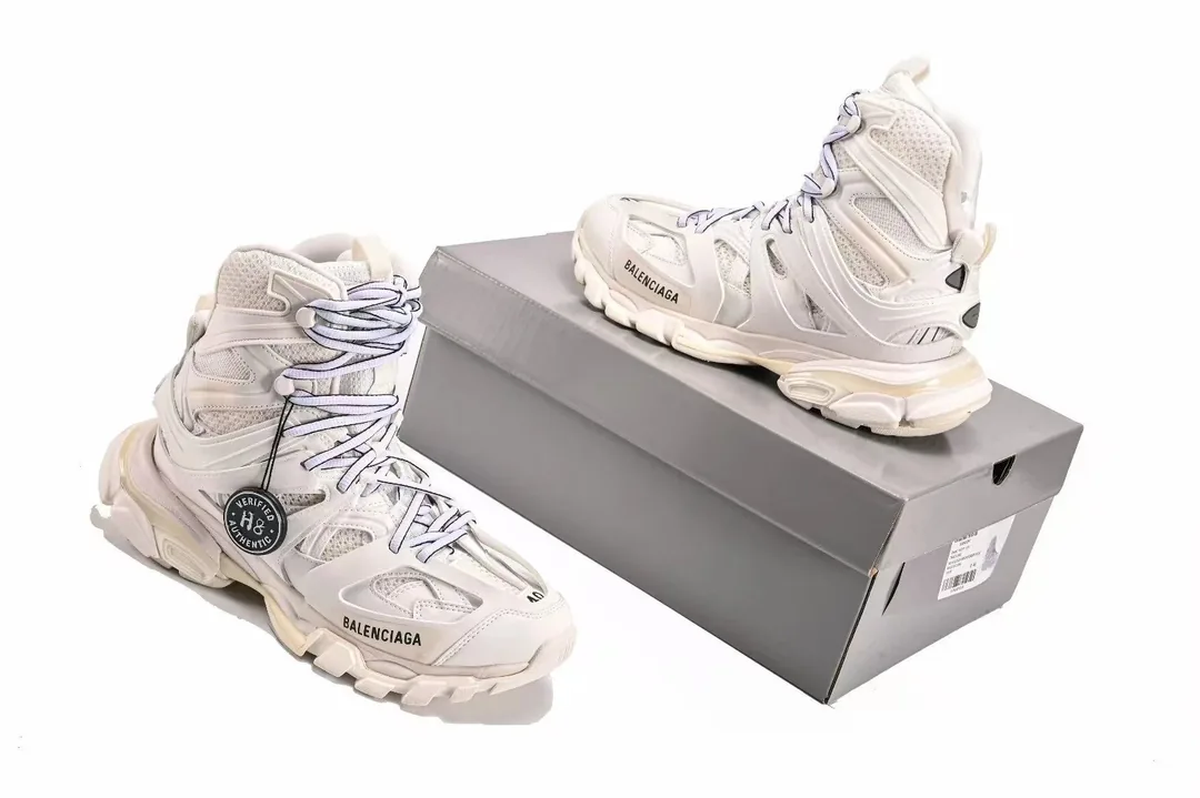 Balenciaga Track White Cream High-Top Trainers — QC