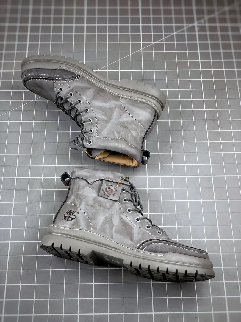 Timberland Beige Knit Mid-Top Sneakers — QC