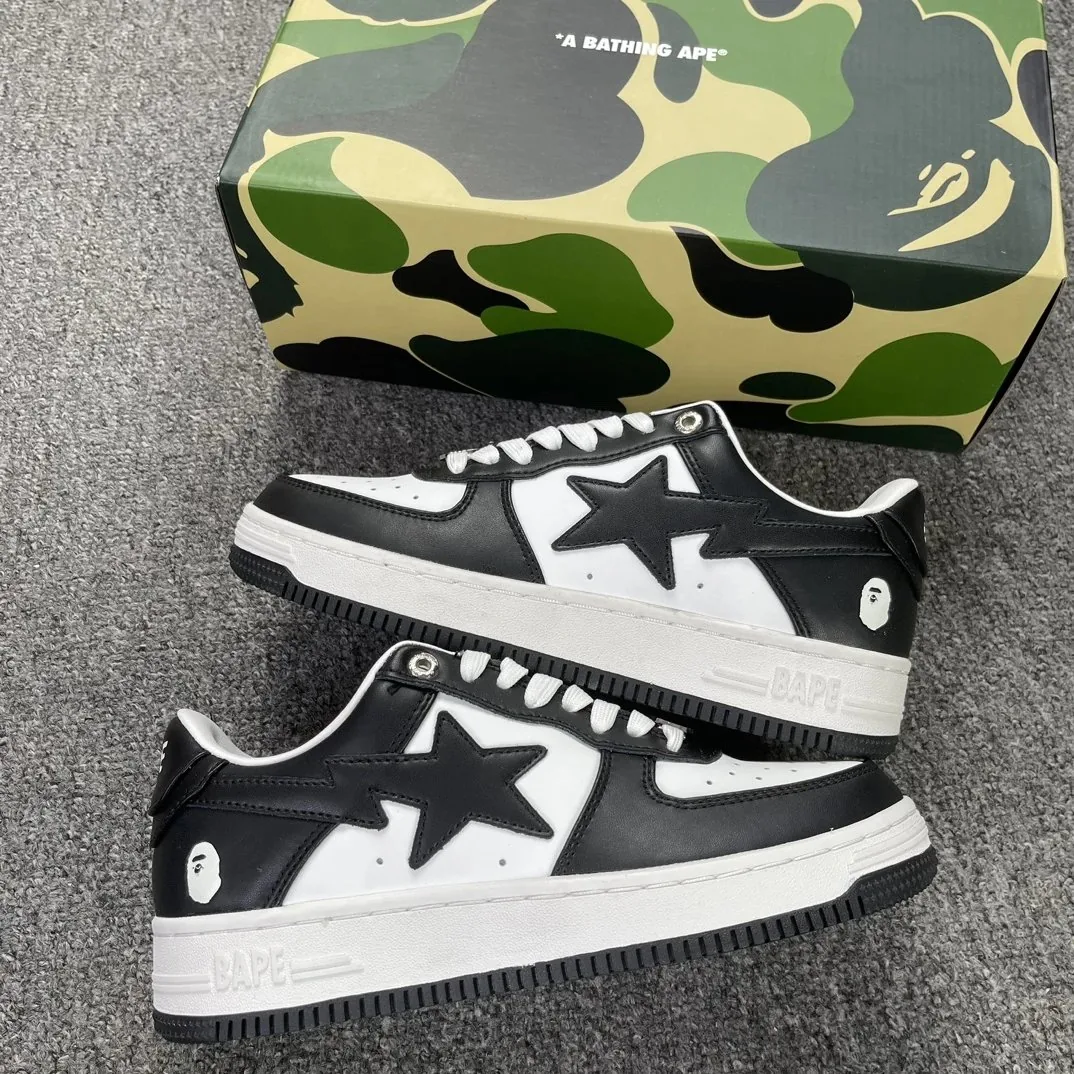 Bape Sta Grey Camo Star Low-Top Sneakers