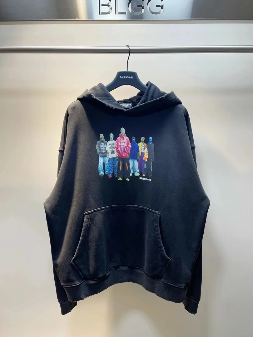 Balenciaga Baby Yoda Print White Hoodie — Photo 11