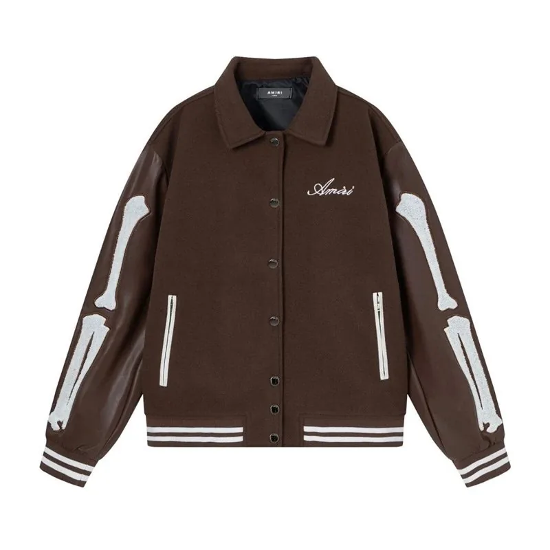 Amiri Brown Eagle Baseball Jacket — QC