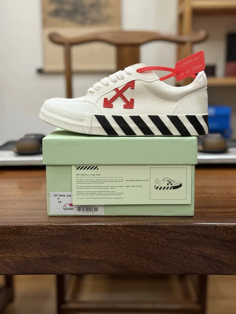 Off-White Vulc Low White Green Vulcanized Tops — Photo 15