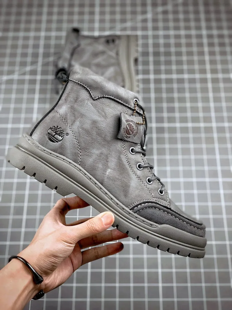 Timberland Beige Knit Mid-Top Sneakers — QC