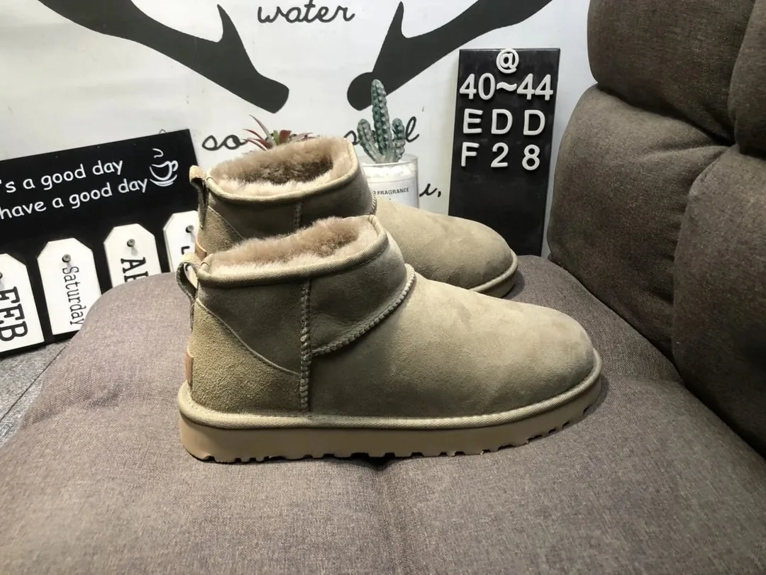 UGG Classic Ultra Mini Yellow Black Shearling Snow Boots — Photo 3