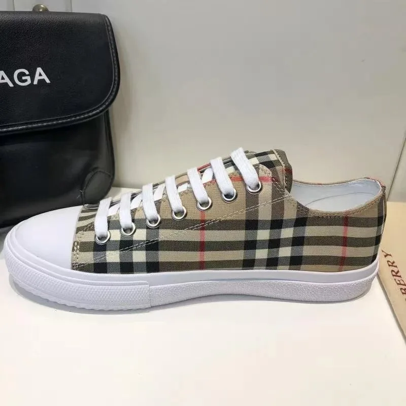 Burberry Blue Monogram Check Cotton Sneakers — Photo 10