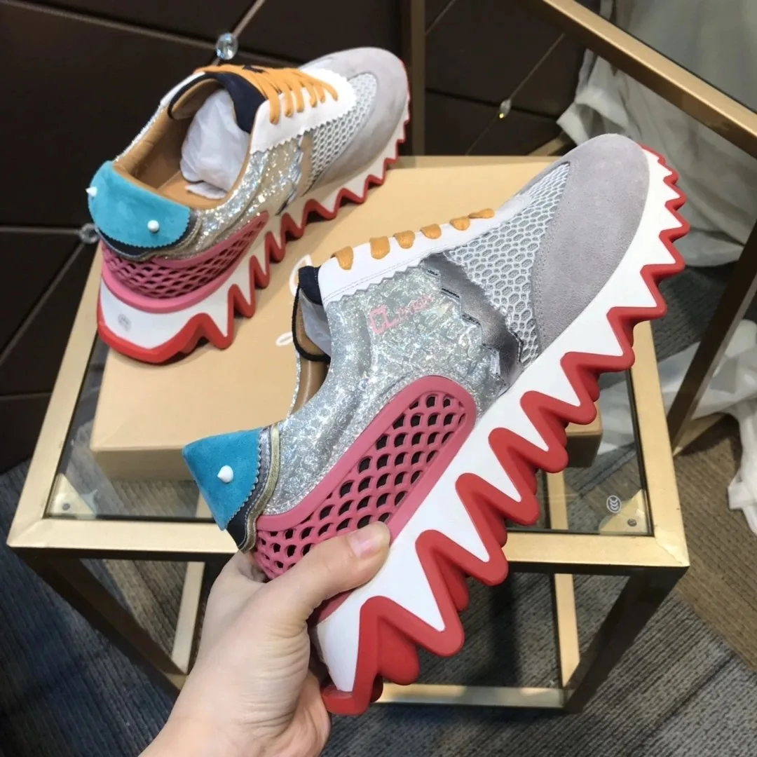 Christian Louboutin Red White Red-Sole Sneakers — Photo 14