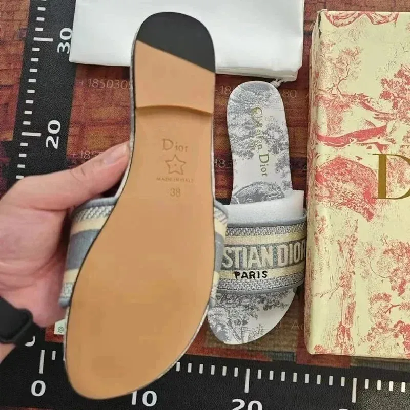 Dior Christian Dior Paris Embroidered Slides — QC