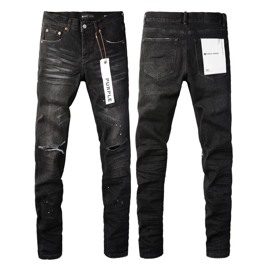 Purple Distressed Ripped Slim Jeans — photo 6