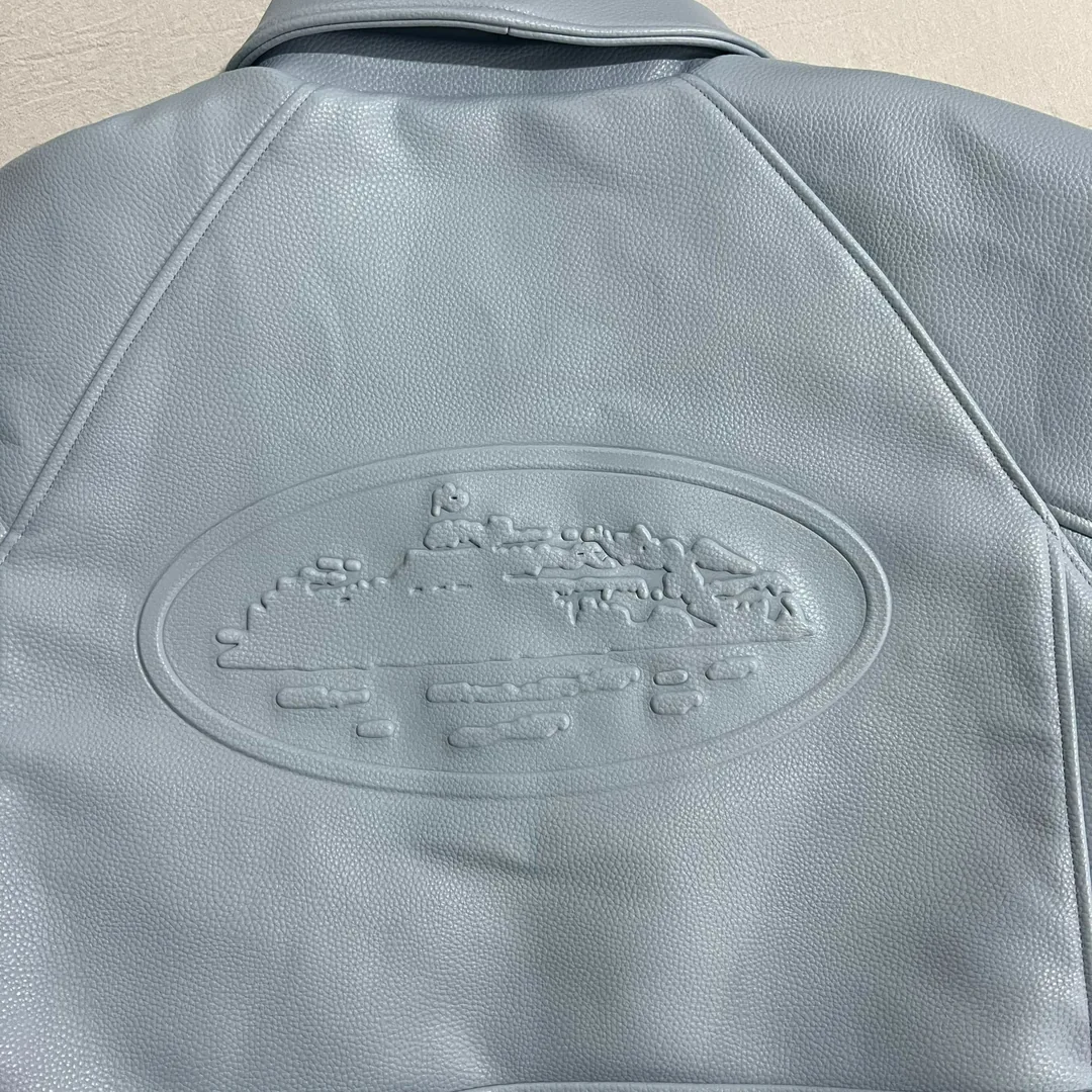 Corteiz Blue Leather Jacket — Photo 7
