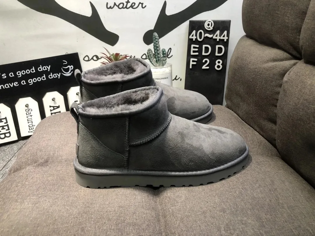 UGG Classic Ultra Mini Yellow Black Shearling Snow Boots — Photo 2