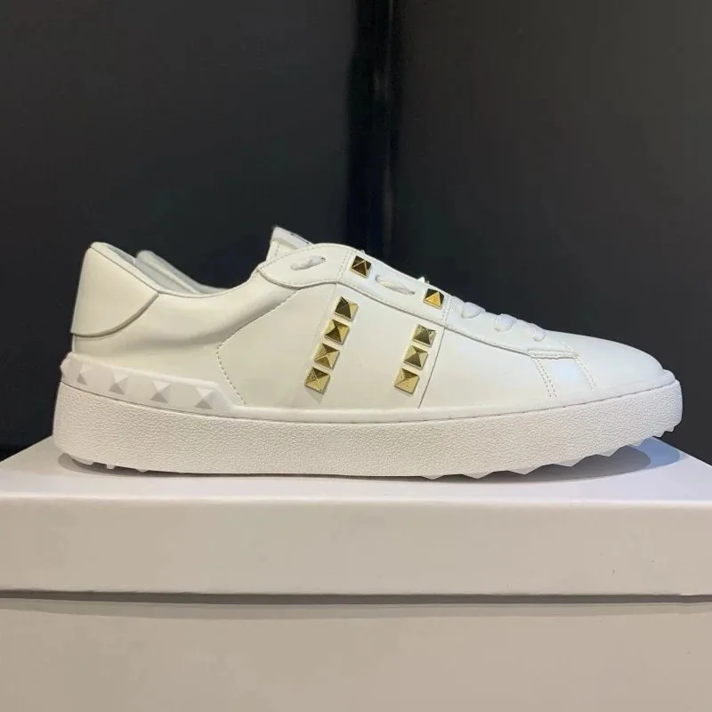 Valentino Rockstud Untitled White Studded Velcro Sneakers
