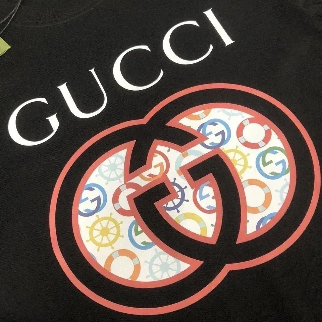 Cotton Crewneck Letter Print T-Shirt — Photo 4