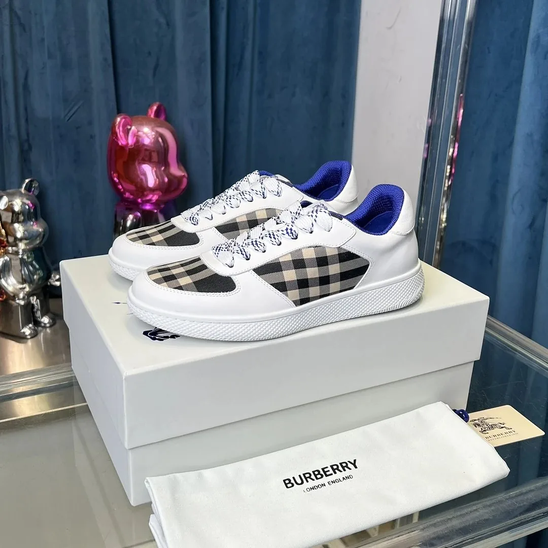 Burberry Vintage Check Sneaker White Leather Sneakers — QC