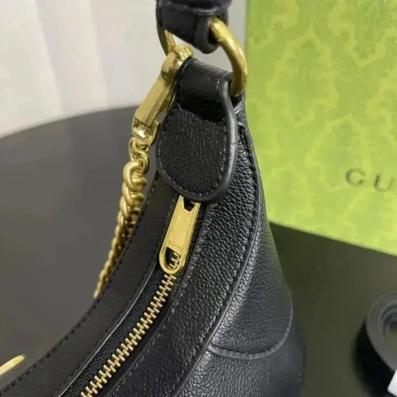Gucci Leather Chain Hobo Shoulder Bag — QC