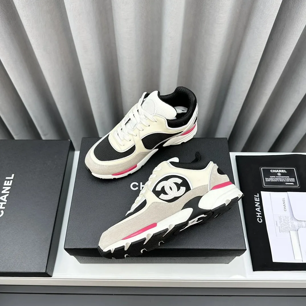 Chanel Navy Solid Low-Top Trainers — QC