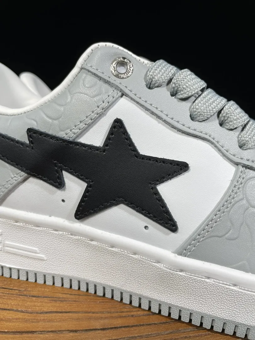 Bape Sta White Black Bapesta Low Sneakers — Photo 5