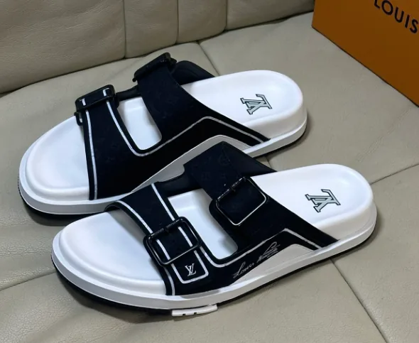 Louis Vuitton Monogram Two Strap Slides — QC