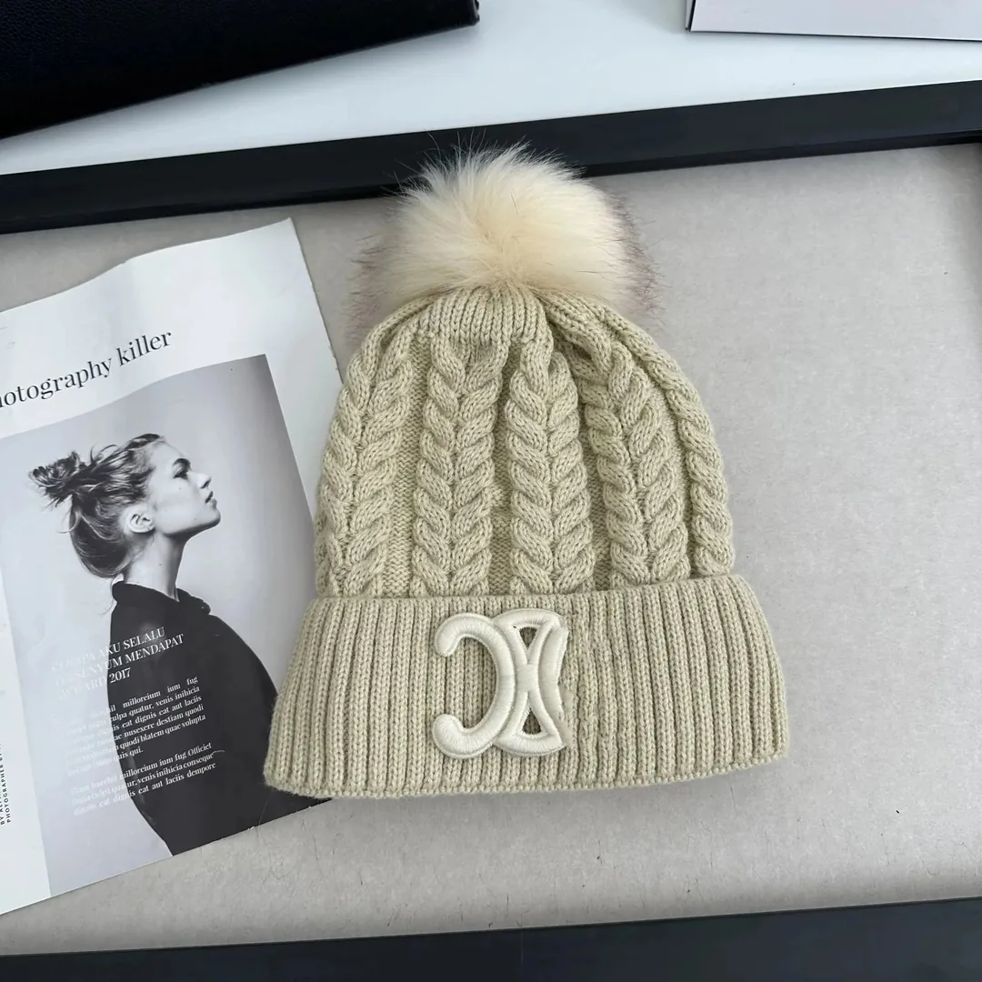 Chanel Logo Pom Pom Knit Beanie Collection — QC