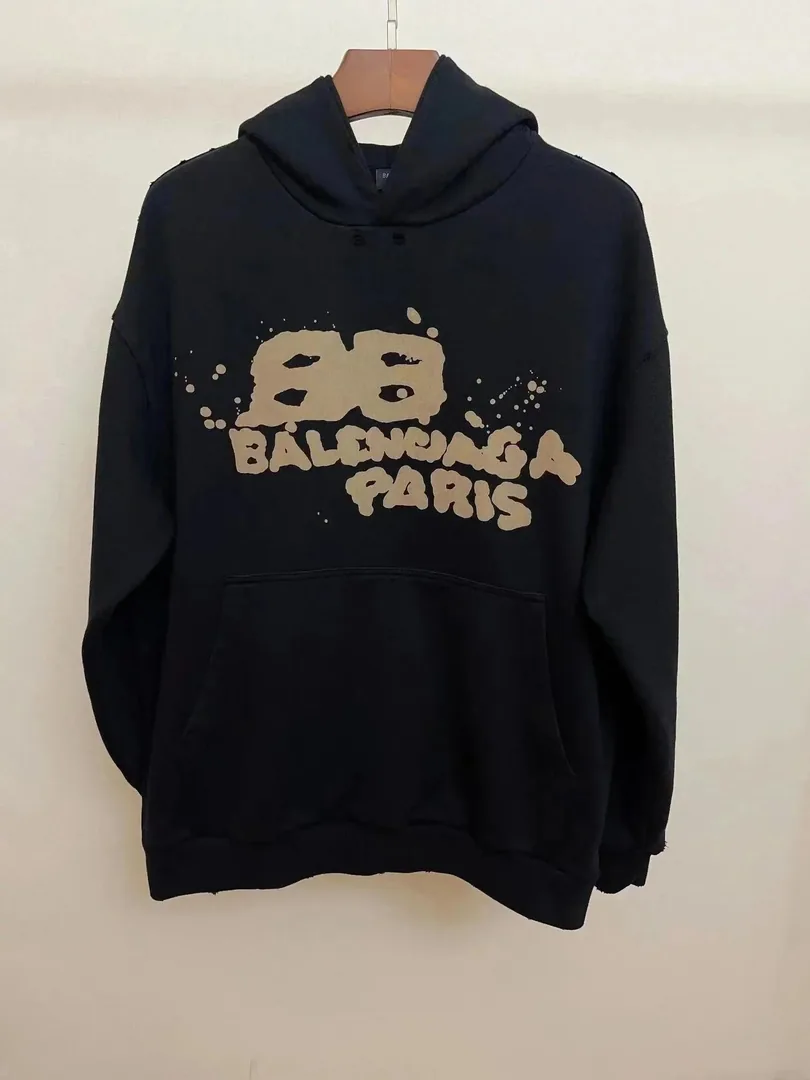 Balenciaga Paris Graffiti Logo Hoodie White — photo 2