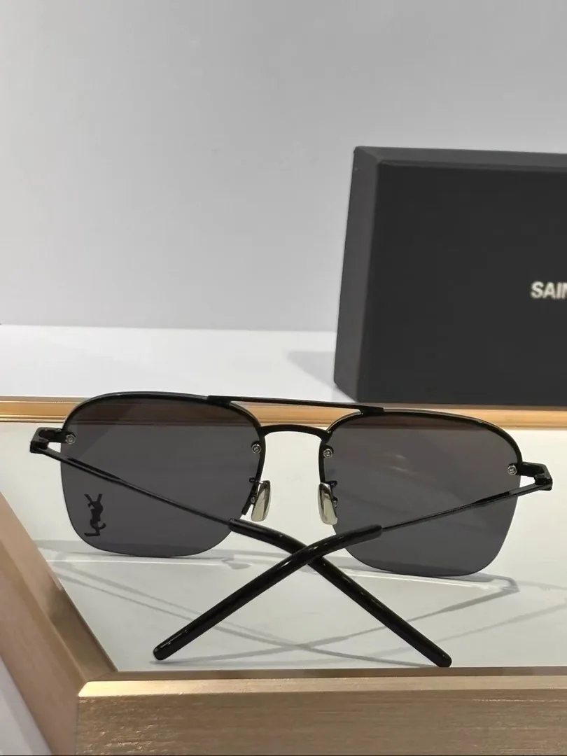 Saint Laurent YSL Logo Metal Sunglasses — QC