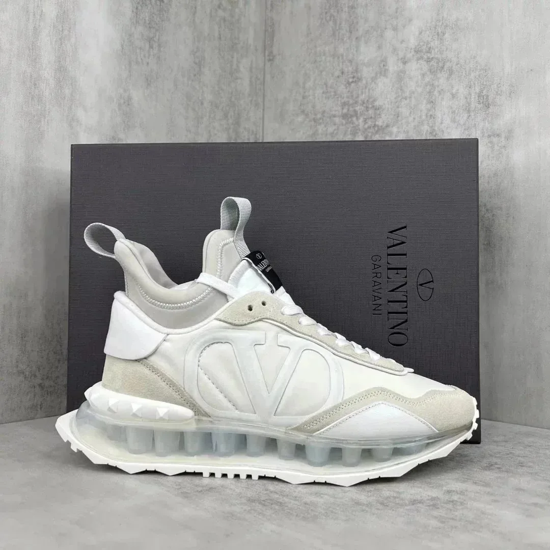 Valentino Grey Knit Sneakers