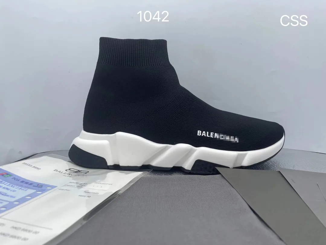 Balenciaga Speed Trainer Black Knit Sock Shoes — QC
