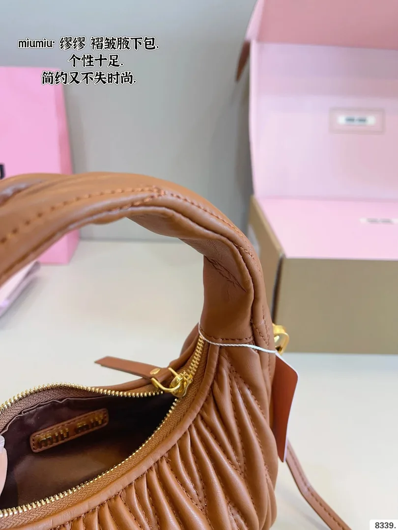 Miu Miu Ruched Leather Underarm Bag — QC