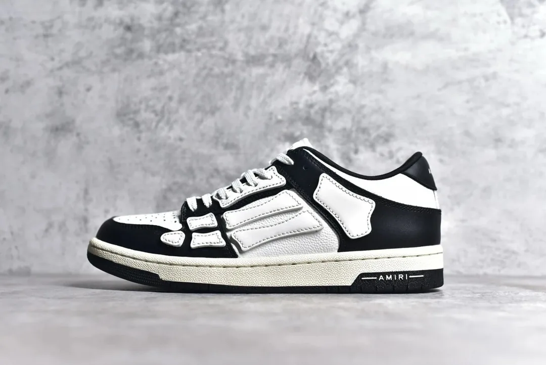 Amiri Skel-Top Low Black White Platform Dad Shoes