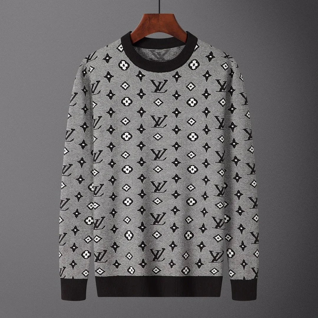 Letter Jacquard Crewneck Knit Sweater — Photo 11