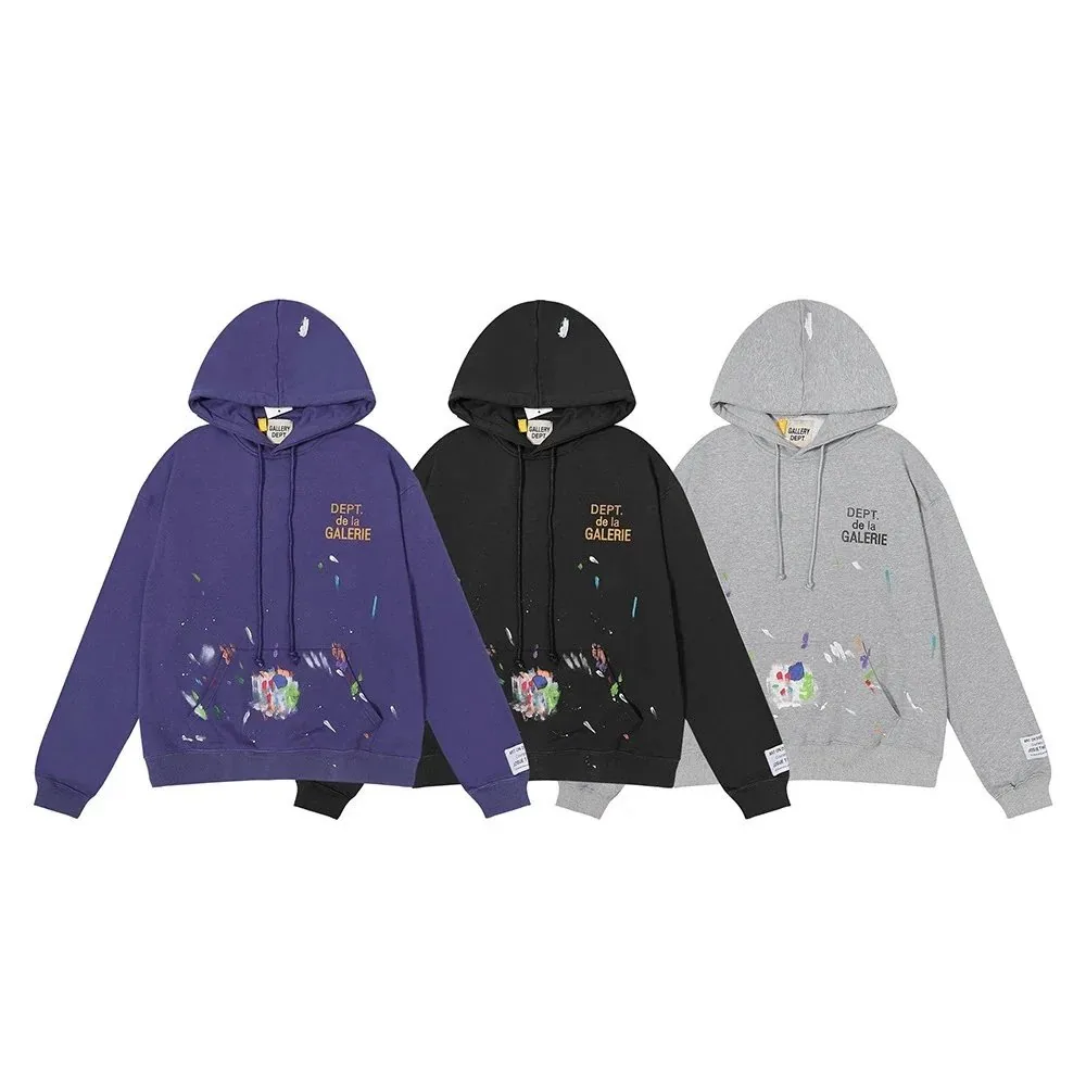 Gallery Dept Splatter Letter Hooded Hoodie — Photo 5