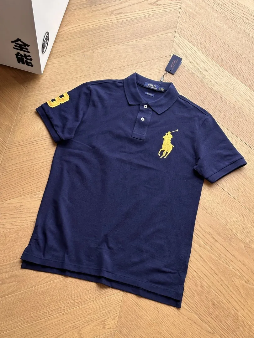 Embroidered Pique Cotton Polo Shirt — QC